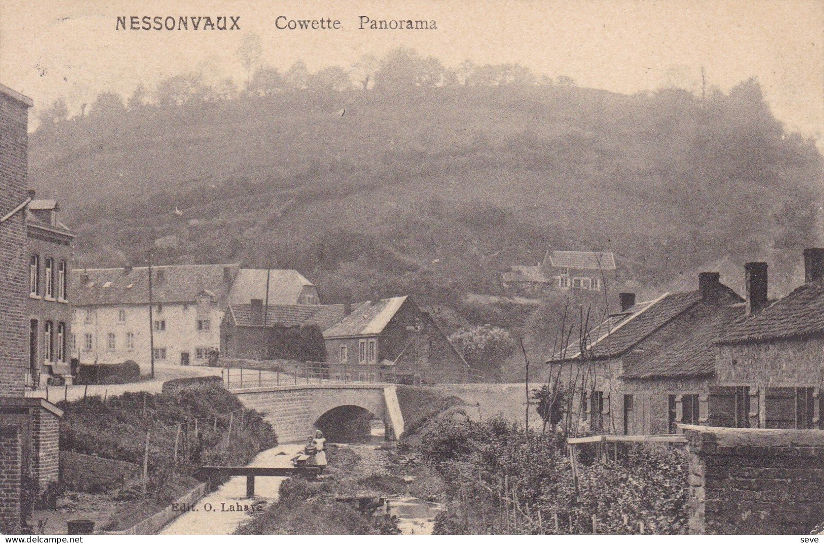 14-18 NESSONVAUX  Cowette Panorama Carte Postée Vers Bruxelles En 1913 Ou 1919 - Trooz