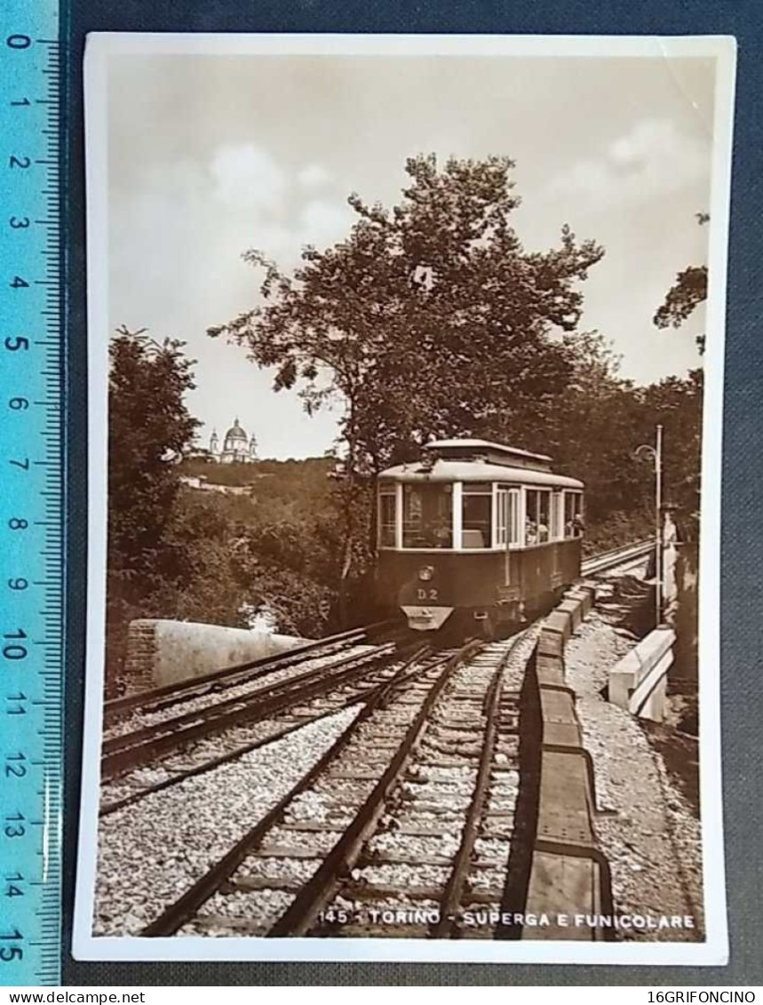 TORINO :  1936  SUPERGA  E  FUNICOLARE  - CARTOLINA  VIAGGIATA. - Trasporti