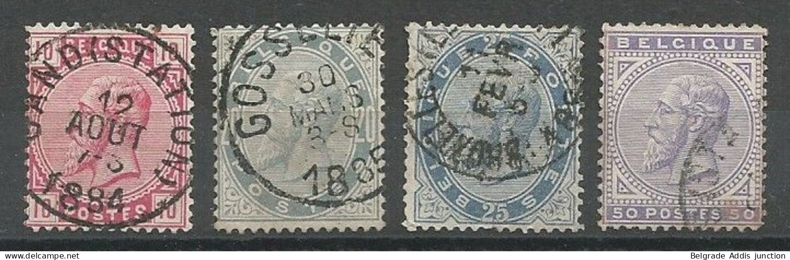 Belgique Belgie Belgium COB 38/41 Série Complète Oblitérés Used 1883 Cote: 100,00€ - 1883 Leopold II