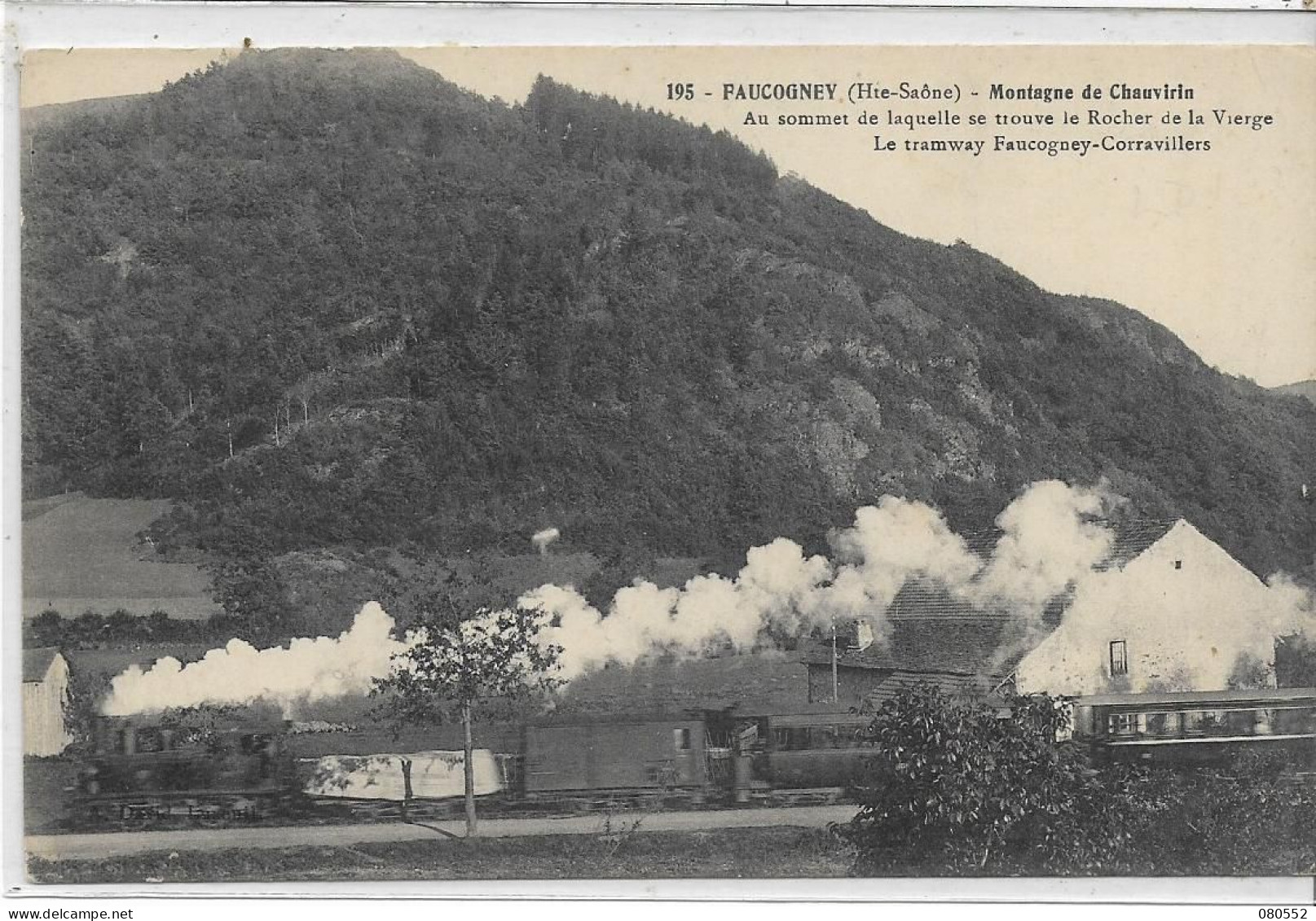 70 FAUCOGNEY . Le Tramway Venant De Corravillers , Rocher De La Vierge , édit : ? , Années 10 , état Sup - Faucogney