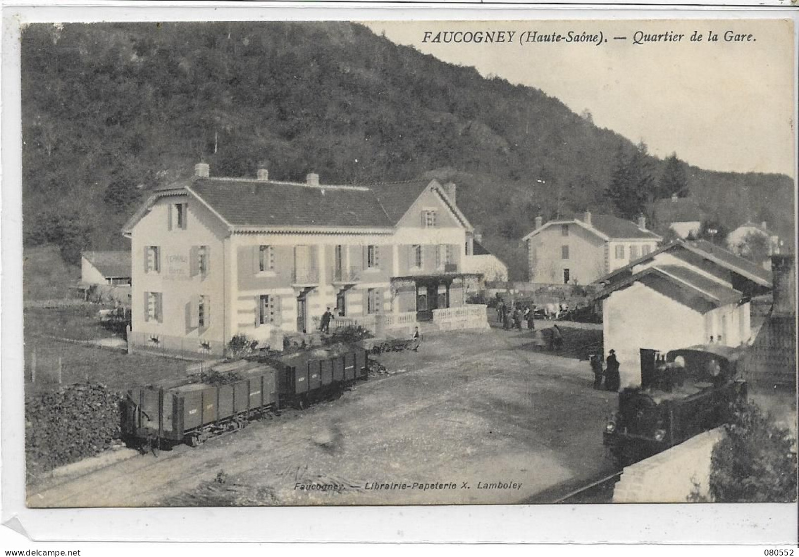 70 FAUCOGNEY . Le Tramway Venant De Corravillers , Quartier De La Gare , édit : X Lamboley , écrite En 1915 , état Extra - Faucogney