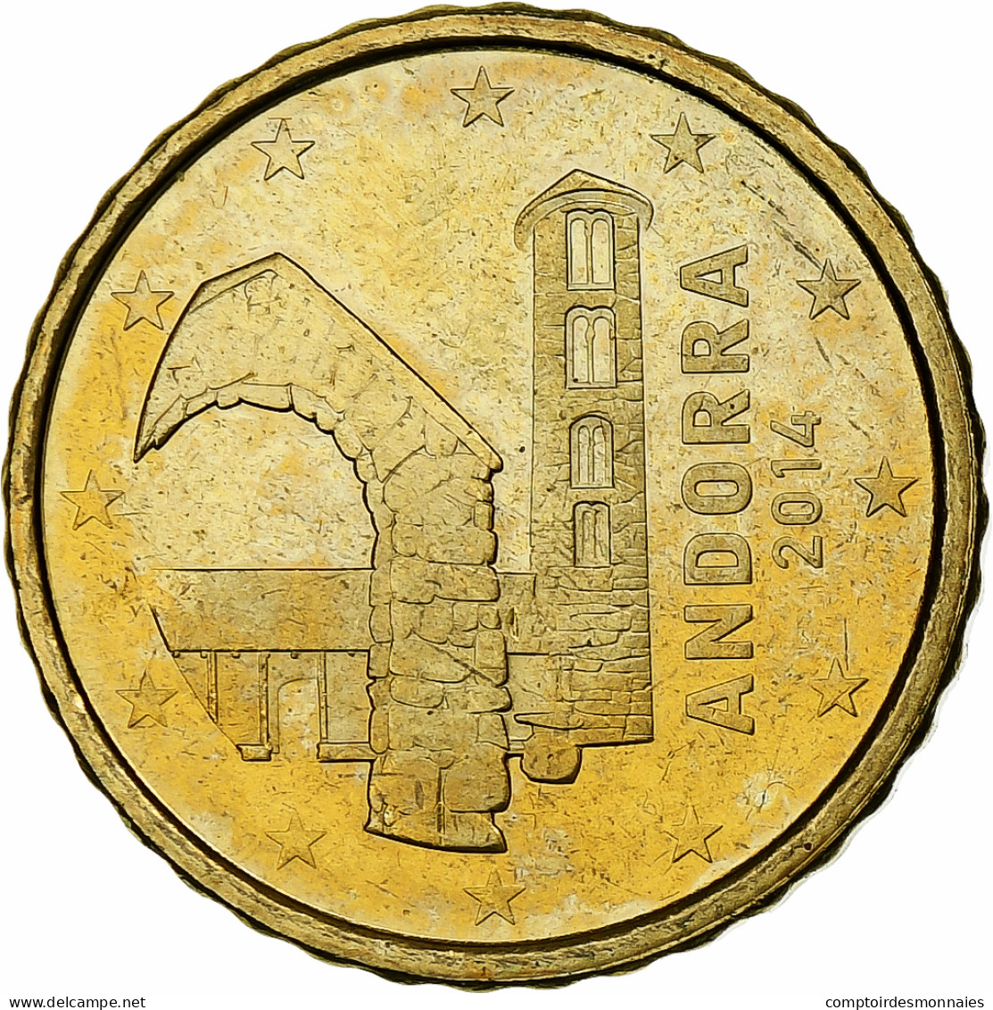 Andorre, 10 Euro Cent, 2014, SPL, Laiton, KM:New - Andorre