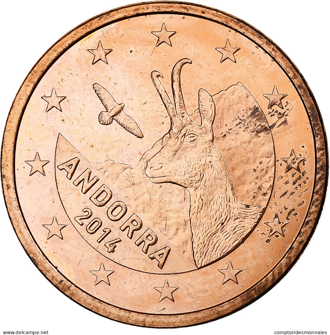 Andorre, 5 Euro Cent, 2014, SUP+, Cuivre Plaqué Acier, KM:New - Andorre