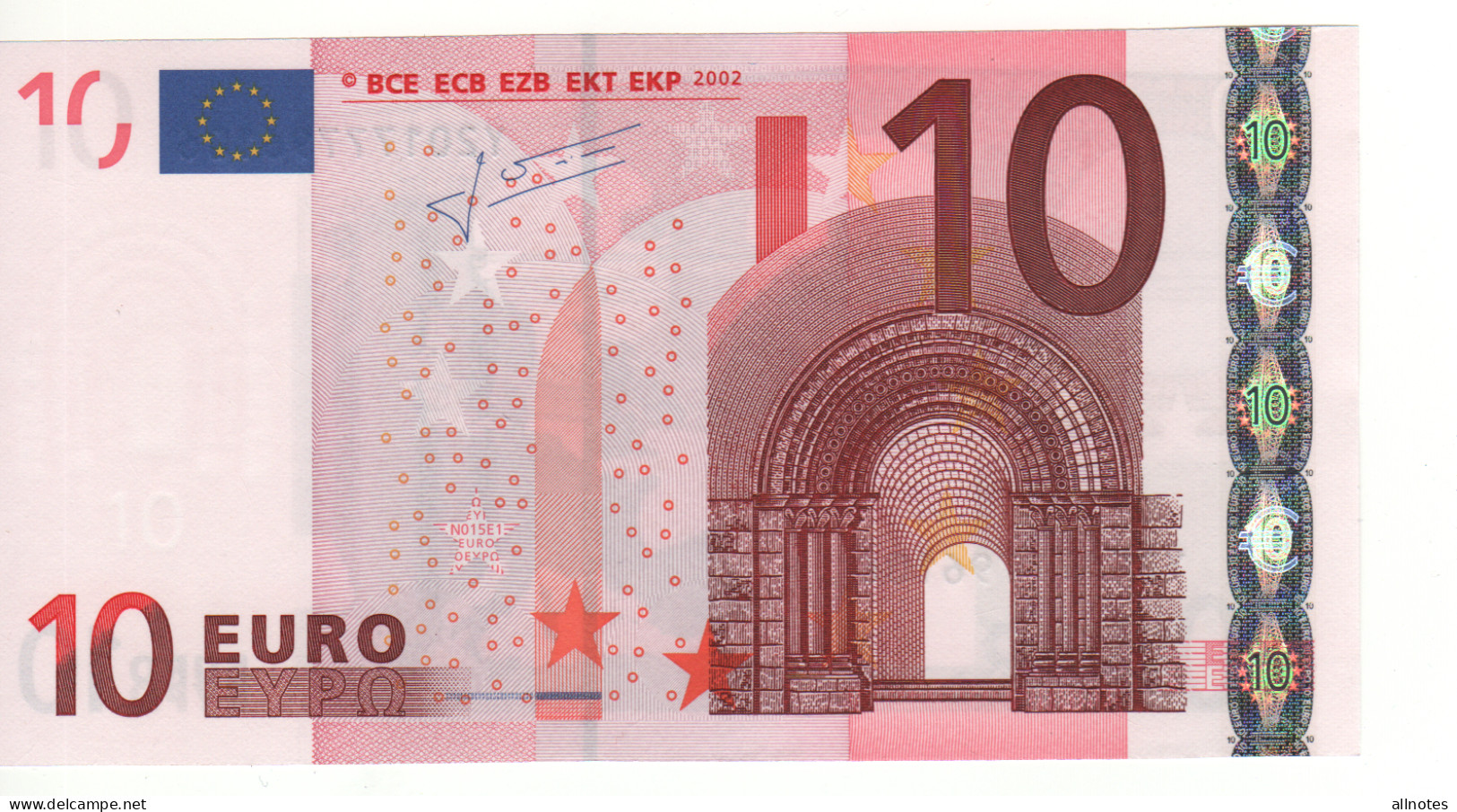 10 EURO  "Y" Greece    Firma Trichet    N 015 E1  /  FDS - UNC - 10 Euro