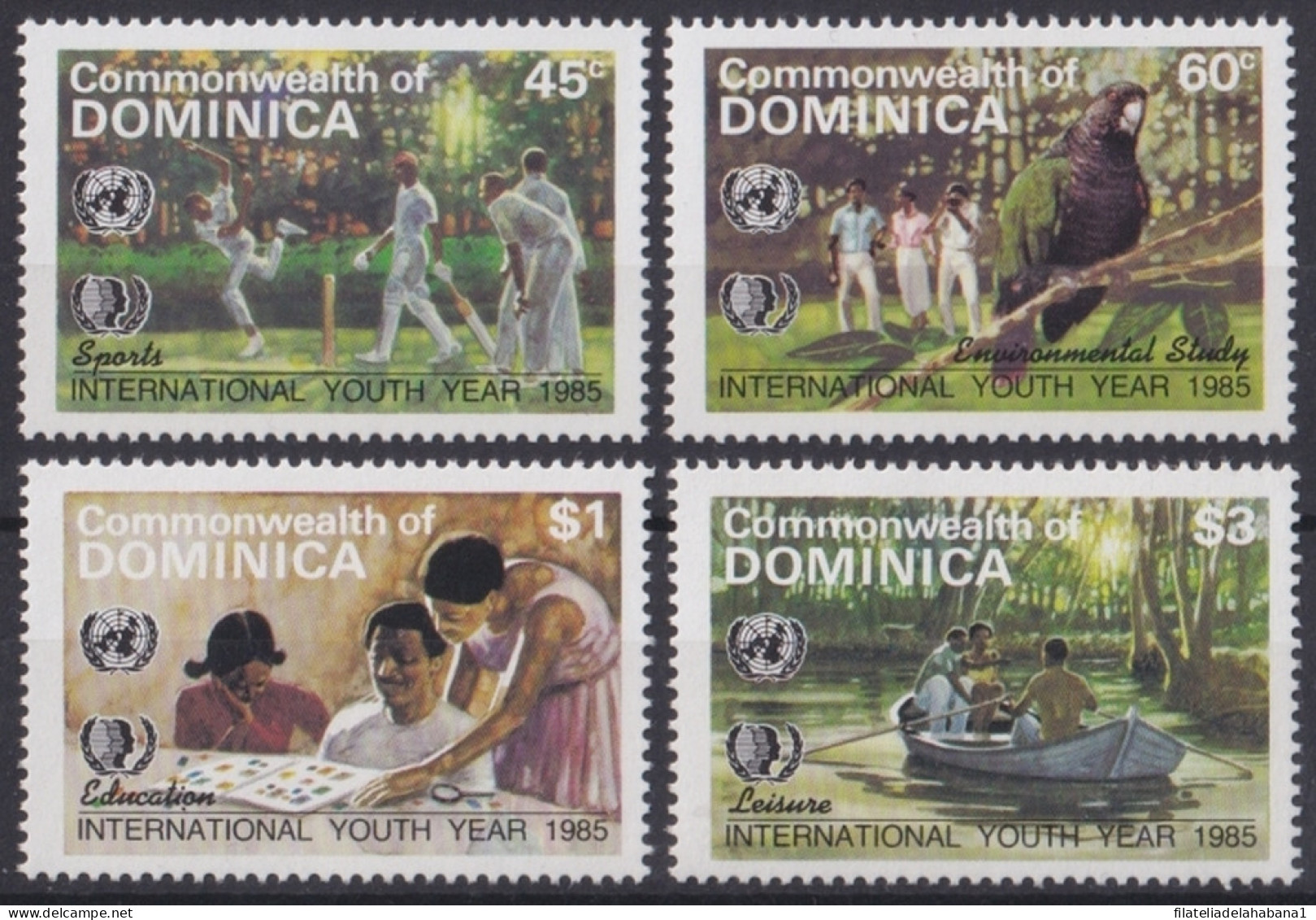 F-EX46725 DOMININCA MNH 1985 YOUTH YEAR BIRD AVES PAJAROS OISEAUX VOGEL - Collections, Lots & Séries