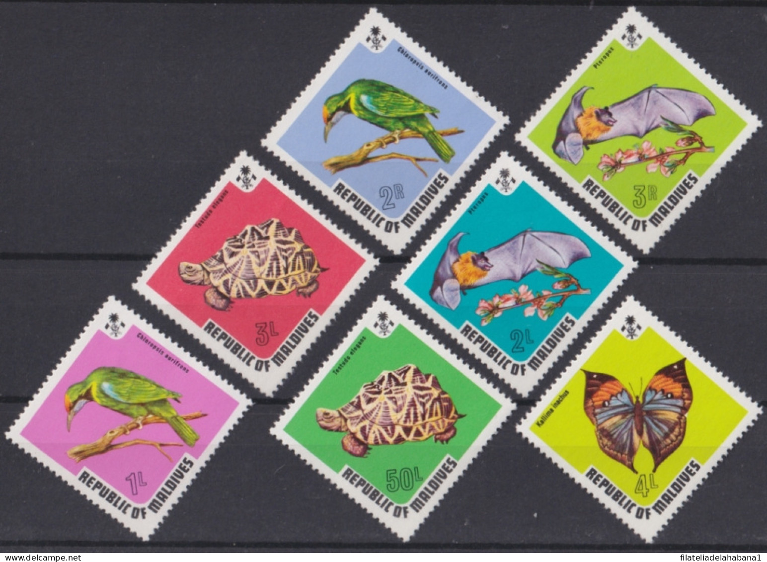 F-EX46736 MALDIVES MNH 1985 TURTLE BAT FLOWER BUTTERFLIES BIRD AVES OISEAUX VOGEL.  - Collections, Lots & Series