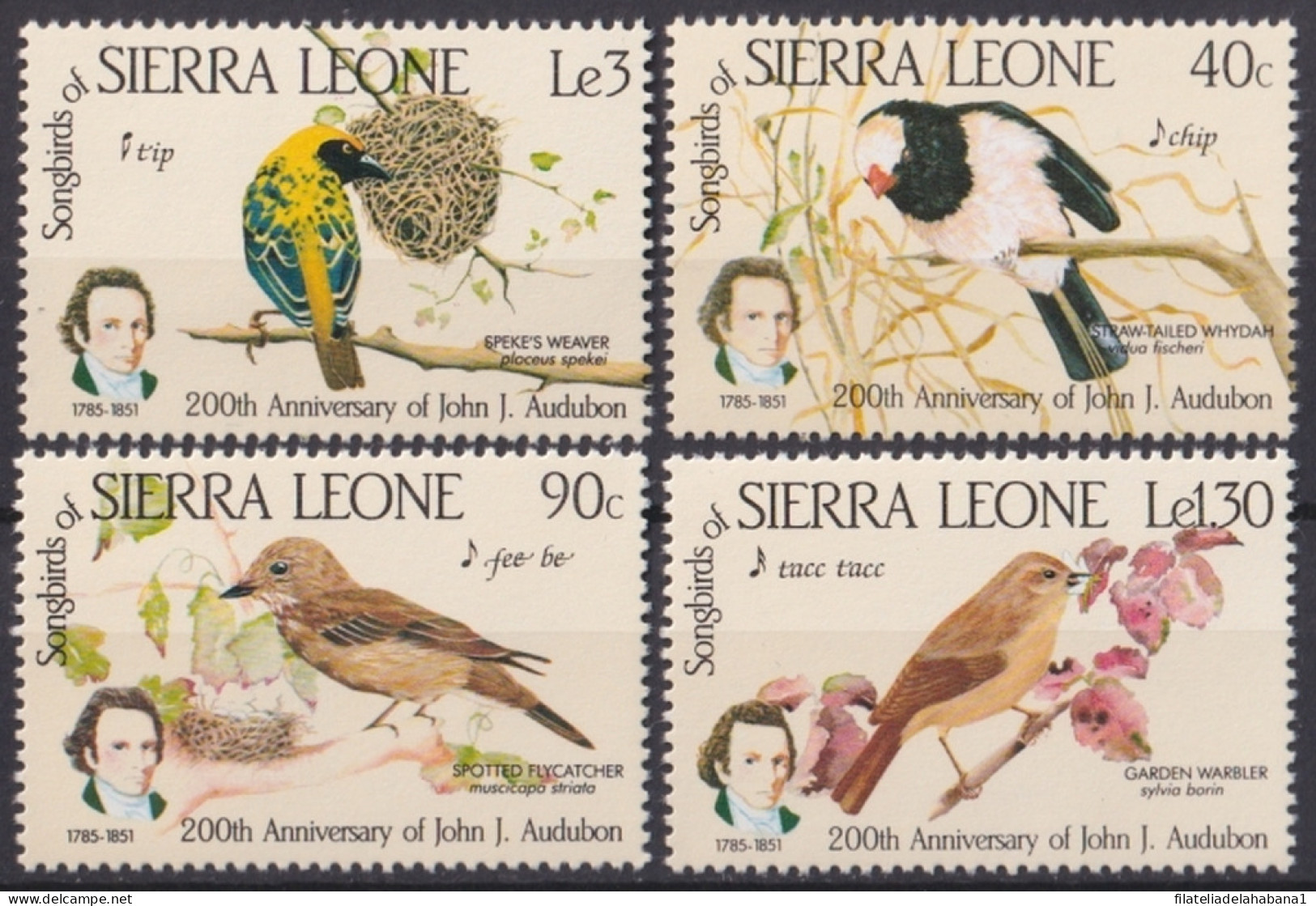 F-EX46742 SIERRA LEONE MNH 1985 AUDUBON BIRD AVES OISEAUX VOGEL.  - Collections, Lots & Series