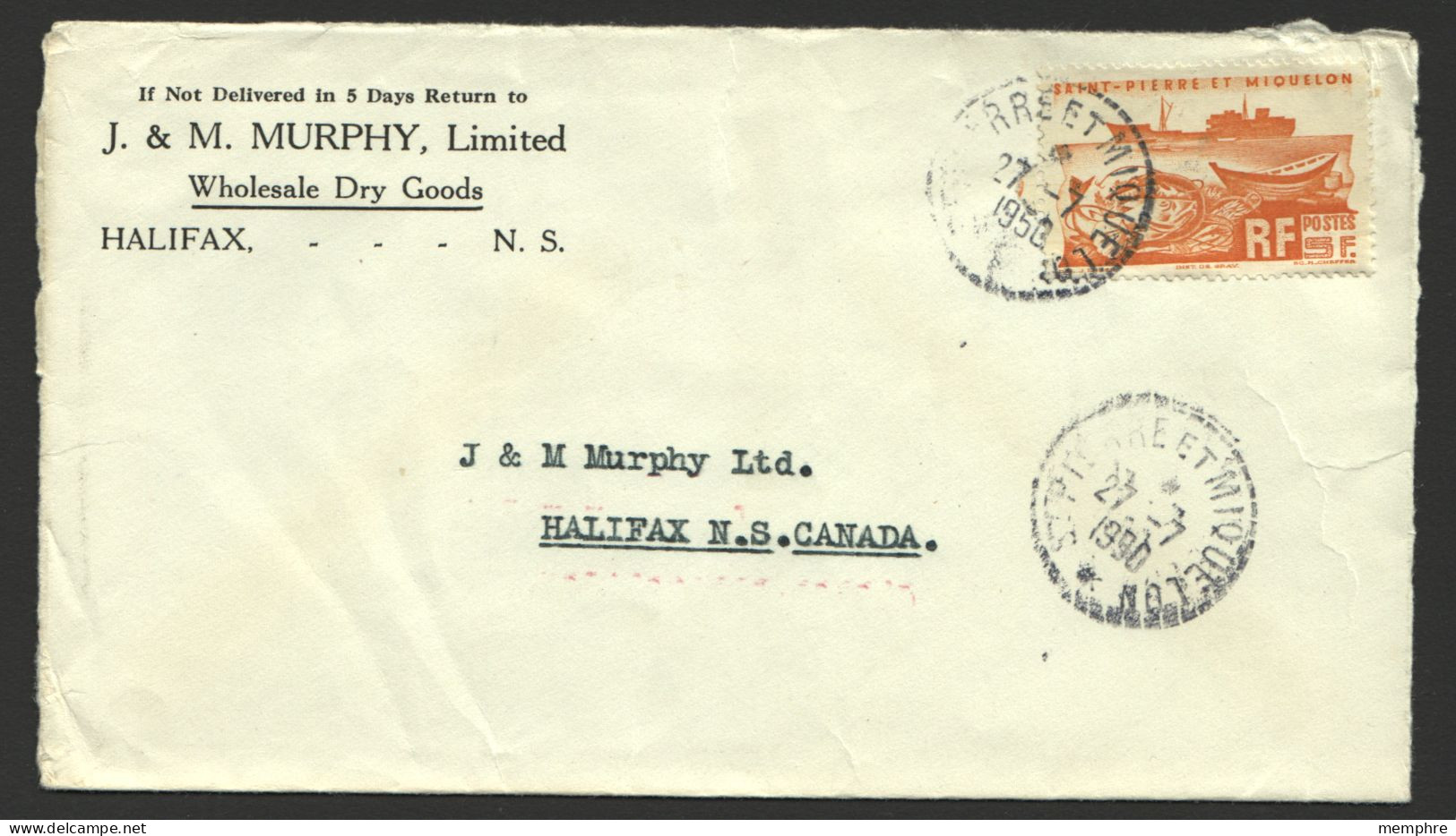 1951 Lettre  Pour Le Canada  Yv 338 Seul - Lettres & Documents