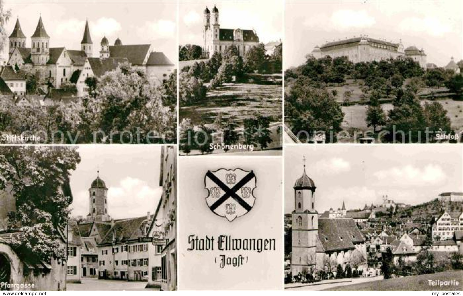 42870144 Ellwangen Jagst Schloss Schoenenberg Stiftskirche Pfarrgasse Teilansich - Ellwangen