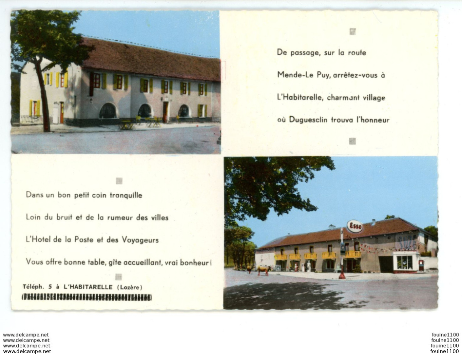 Carte Format 15 X 10,5 Cm MENDE LE PUY L' Habitarelle ( DUGUESCLIN ) Hôtel De La Poste / Chateauneuf De Randon - Chateauneuf De Randon