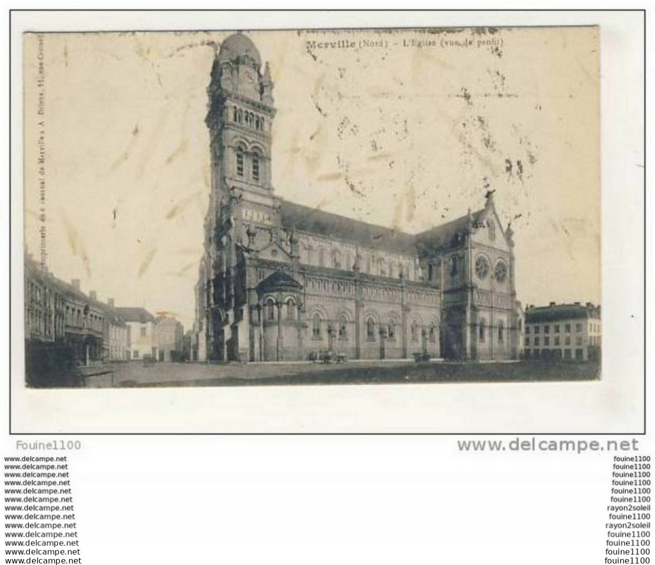 Carte  De Merville L' église - Merville