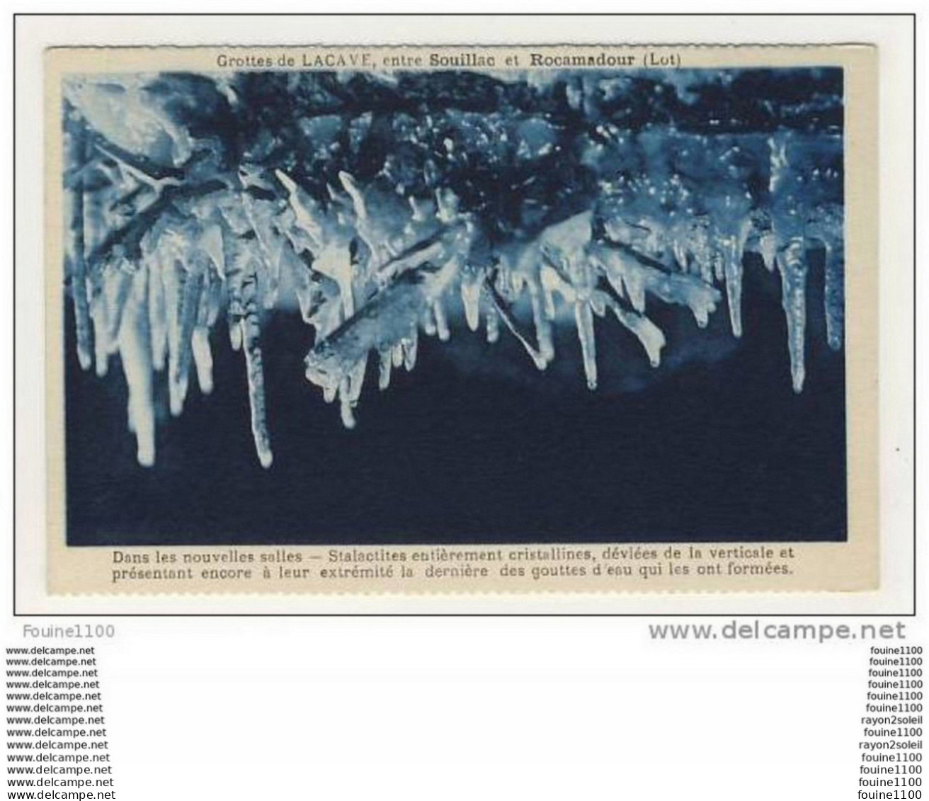 Carte Des Grottes De Lacave Entre Souillac Et Rocamadour Stalactites - Lacave