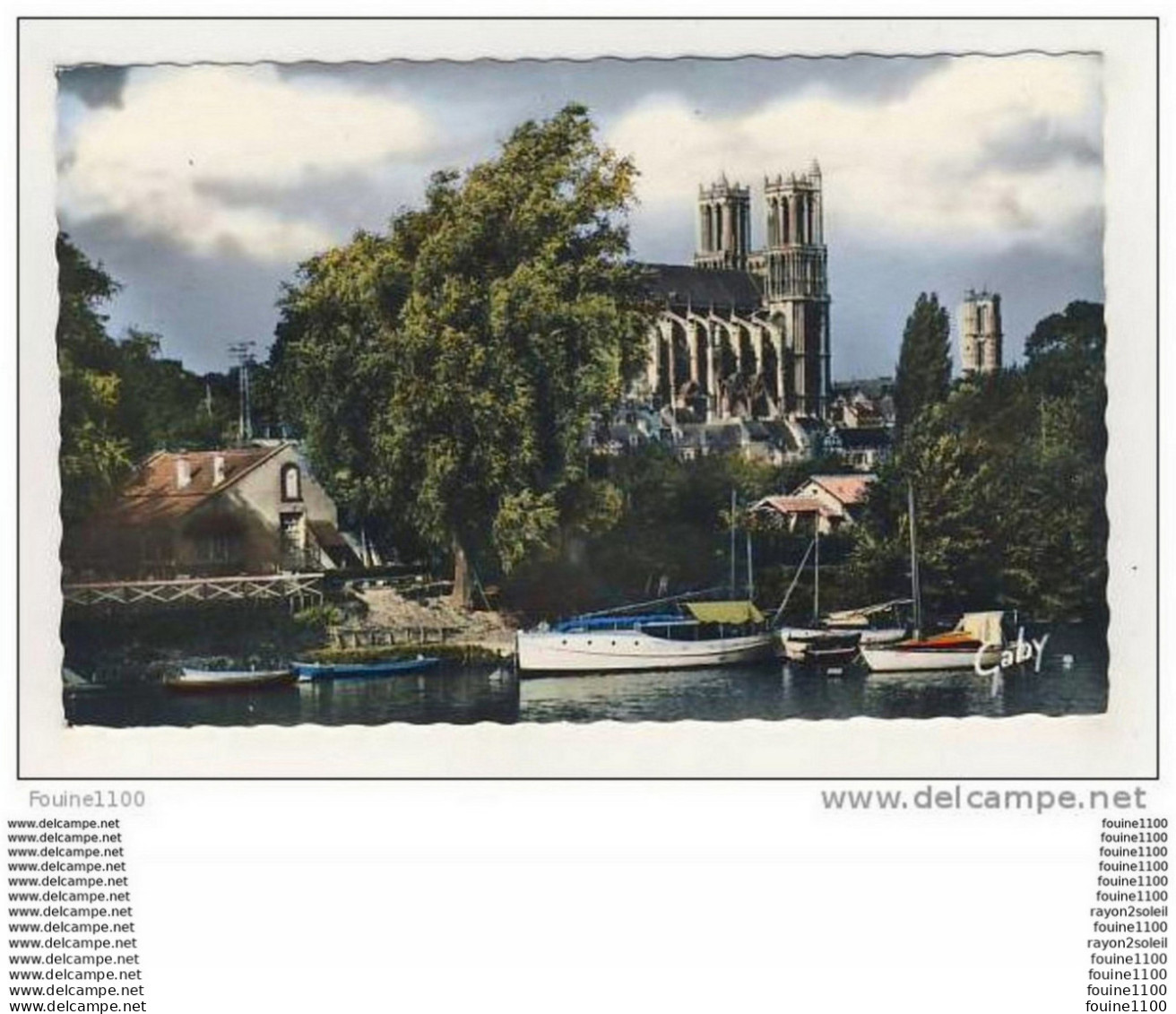 Carte De Mantes La Jolie La Seine à Robinson Au Loin Le Collégiale - Mantes La Jolie