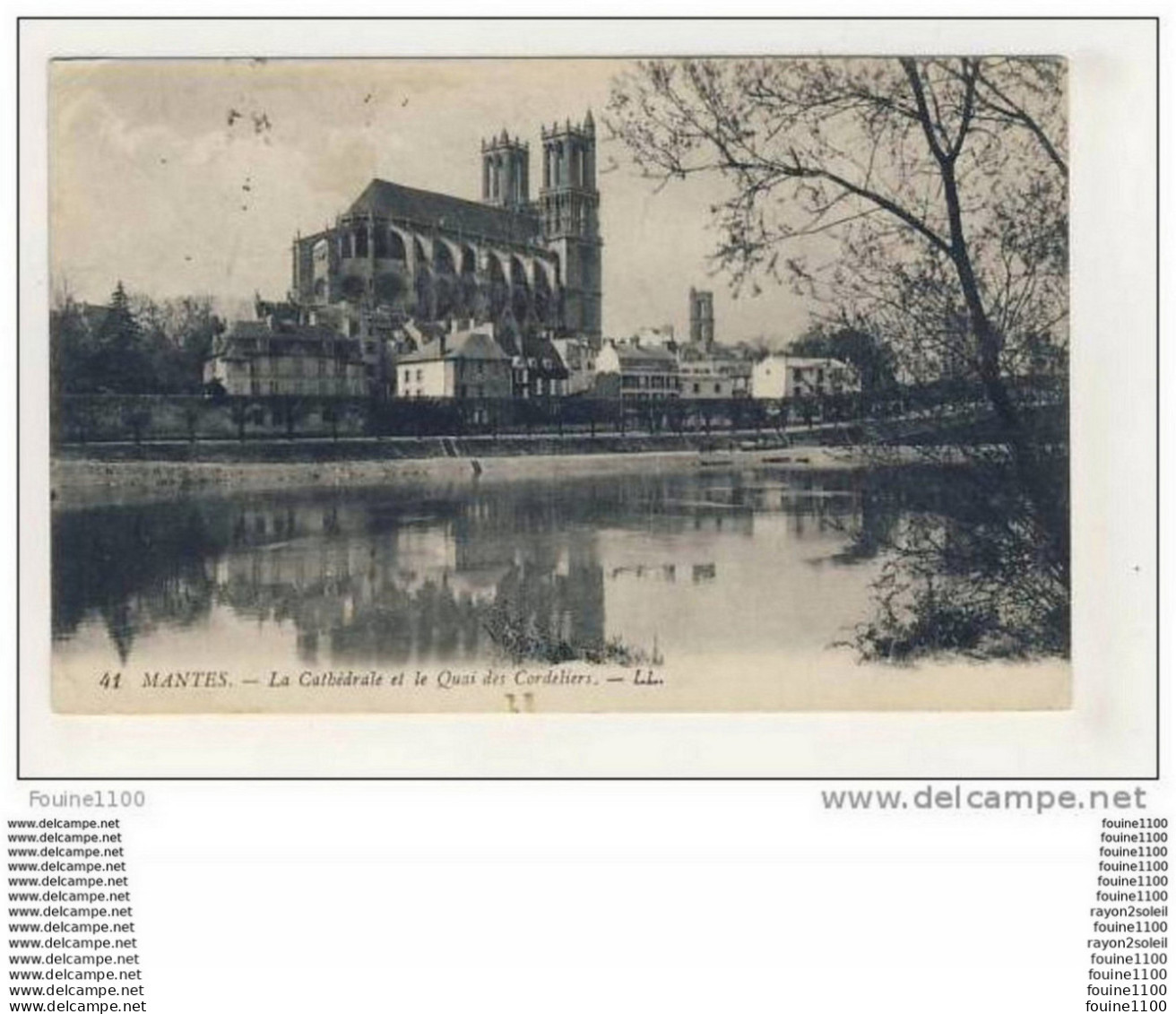 Carte De Mantes ( La Jolie )( Ville )( Seine ) La Cathédrale Et Le Quai Des Cordeliers - Mantes La Jolie