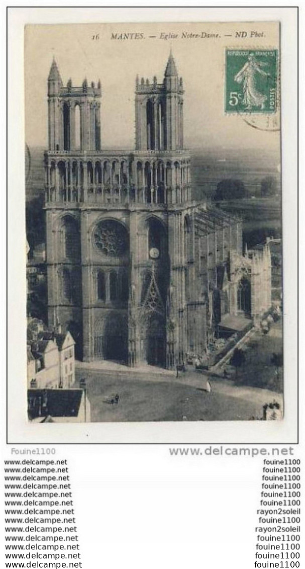 Carte De Mantes ( La Jolie ) église Notre Dame - Mantes La Jolie