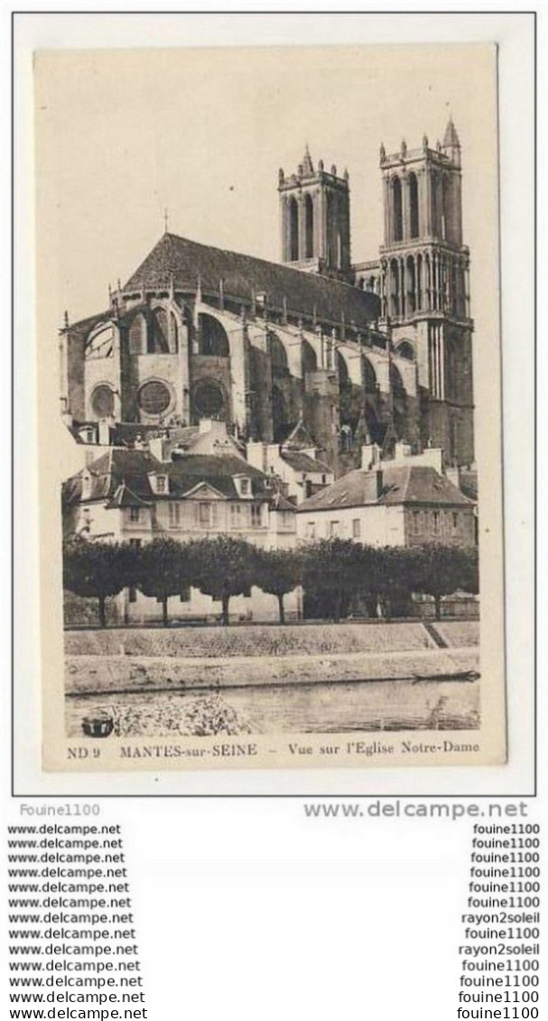 Carte De Mantes ( La Jolie )( La Ville )( Sur Seine ) Vue Sur L' église - Mantes La Jolie