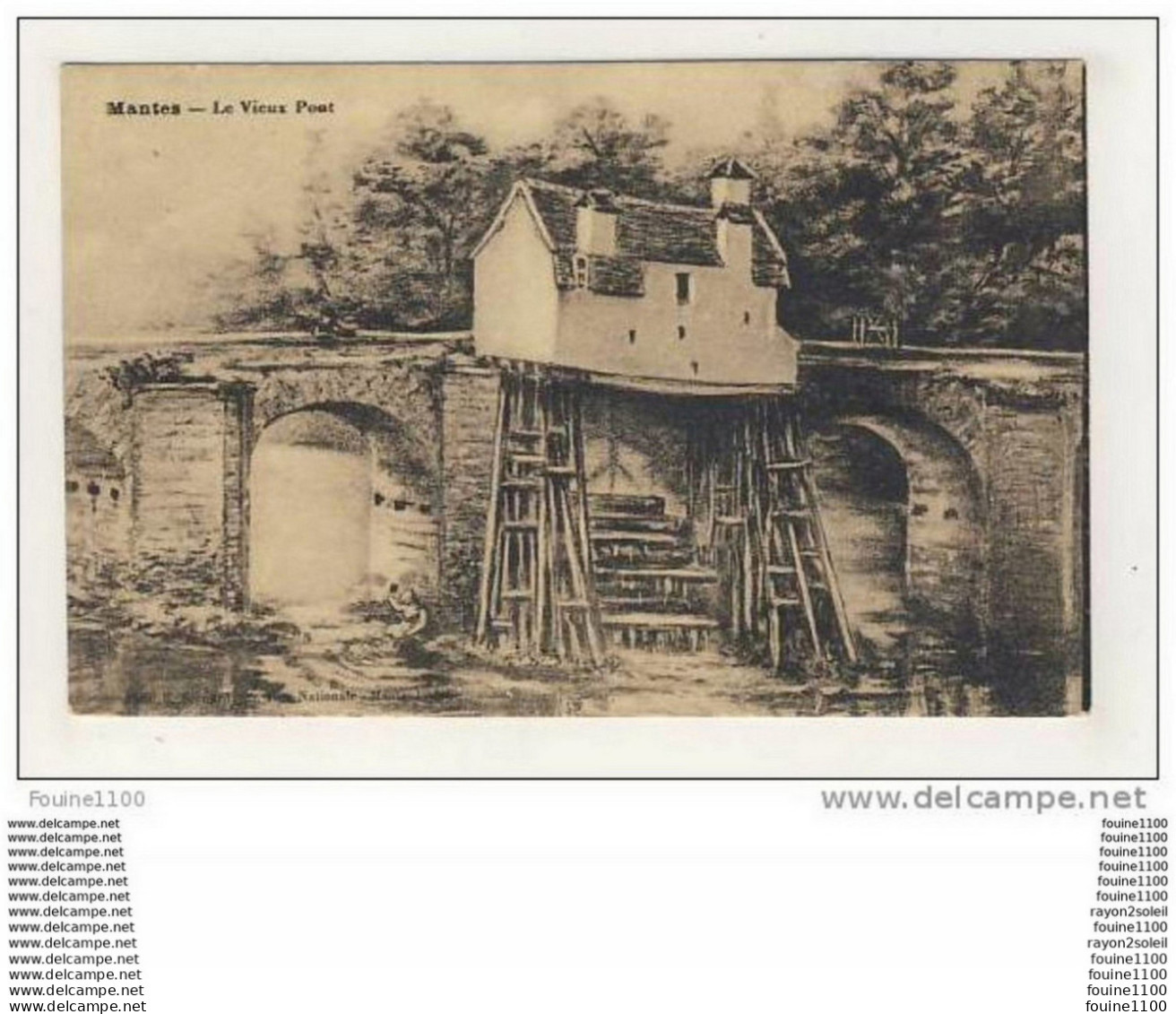 Carte De Mantes ( La Jolie )( La Ville )( Sur Seine ) Le Vieux Pont - Mantes La Jolie