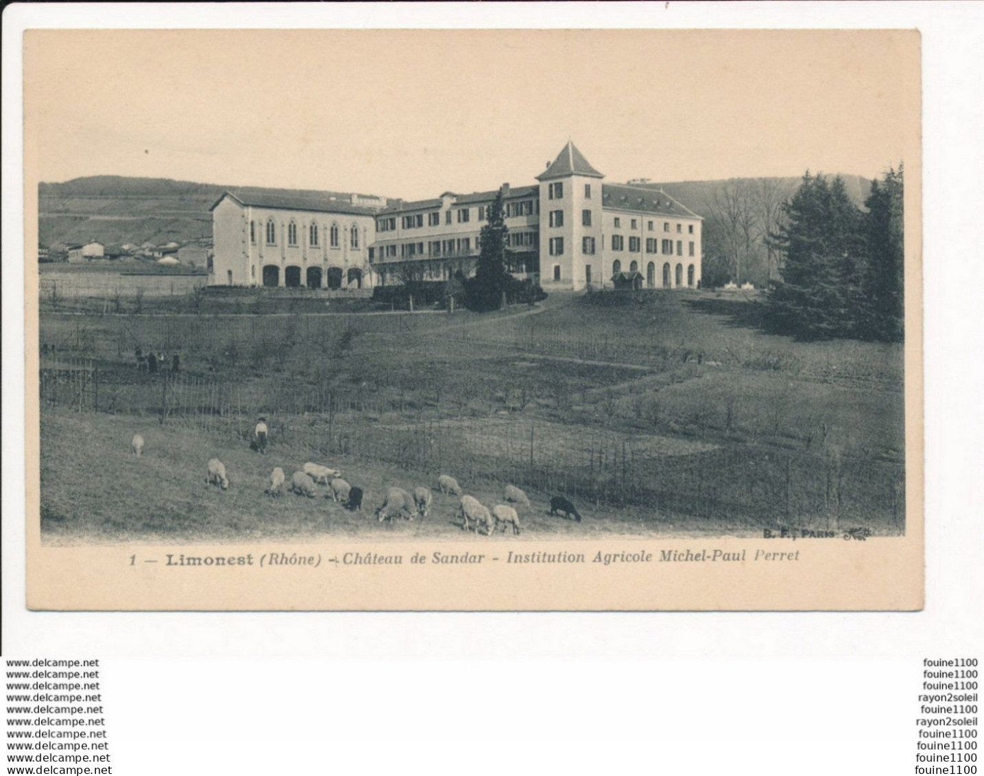 Carte De LIMONEST Château De Sandar Institution Agricole Michel Paul Perret ( Moutons ) - Limonest