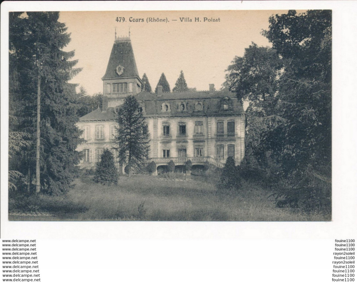 Carte De COURS Villa H. Poizat ( Peu Courante )  ( Recto Verso ) - Cours-la-Ville