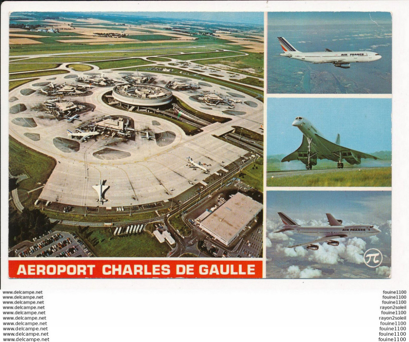 Carte ( Format 15 X 10,5 Cm ) ROISSY EN FRANCE, Aéroport Charles De Gaulle, Multivues, Concorde Airbus A 300 Boeing 747 - Roissy En France