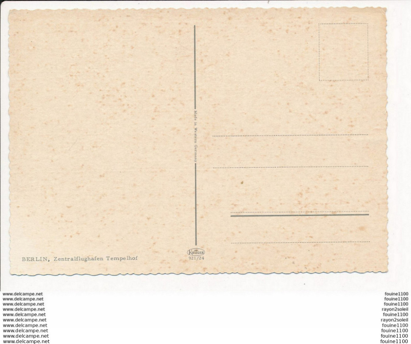 Carte ( Format 15 X 10,5 Cm ) BERLIN Zentralflughafen Tempelhof  ( Aéroport / Avion ) - Tempelhof