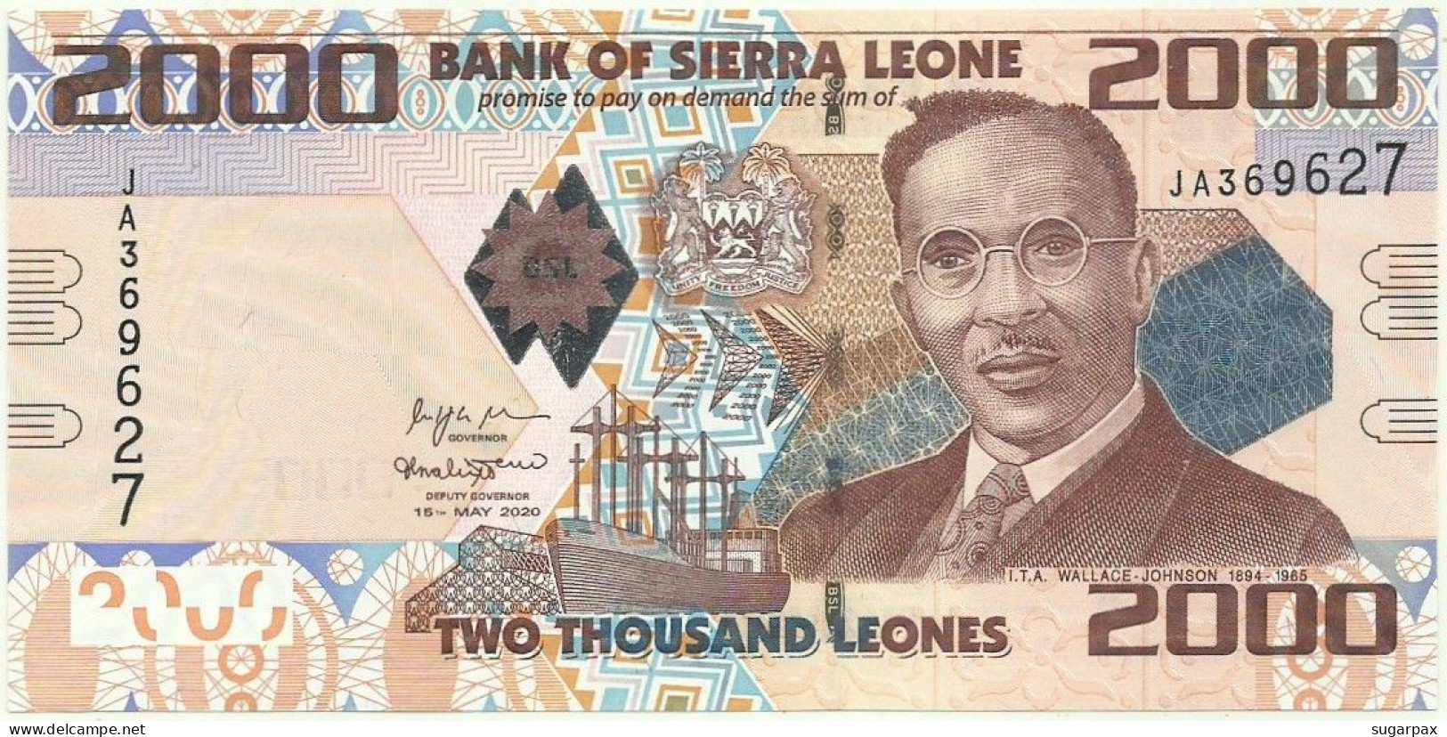 Sierra Leone - 2000 Leones - 2020 - Pick: 31.NEW - Unc. - Serie JA - 2.000 - Sierra Leona