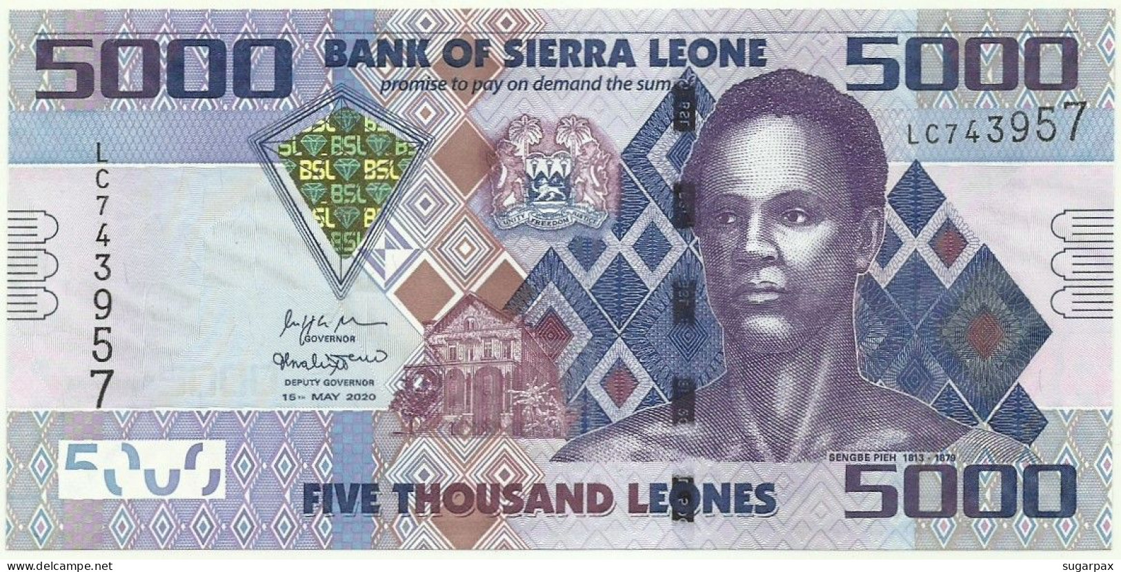 Sierra Leone - 5000 Leones - 2020 - Pick: 32.NEW - Unc. - Serie LC - 5.000 - Sierra Leona