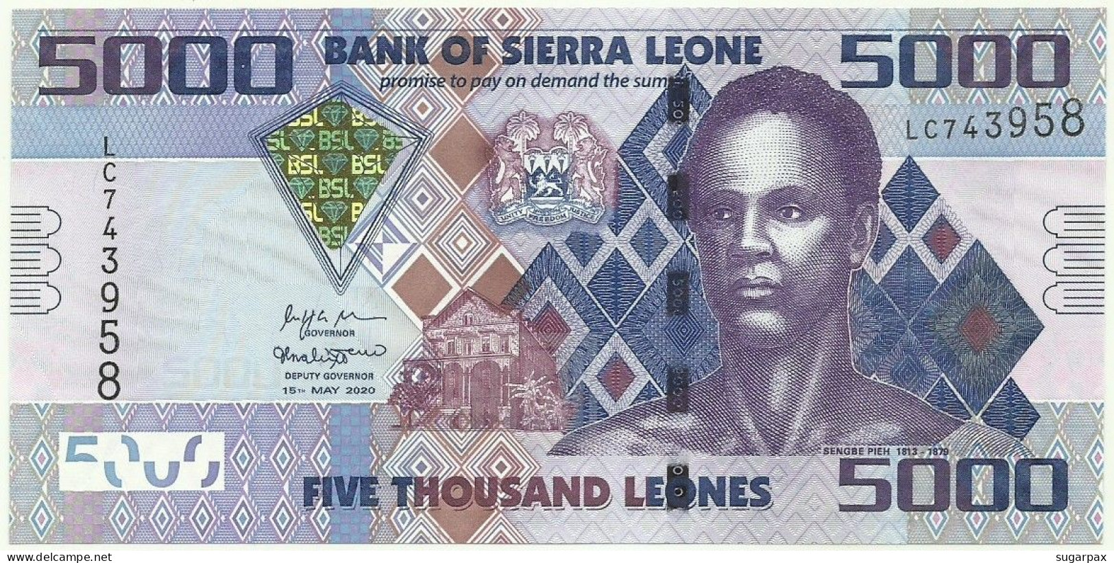 Sierra Leone - 5000 Leones - 2020 - Pick: 32.NEW - Unc. - Serie LC - 5.000 - Sierra Leona