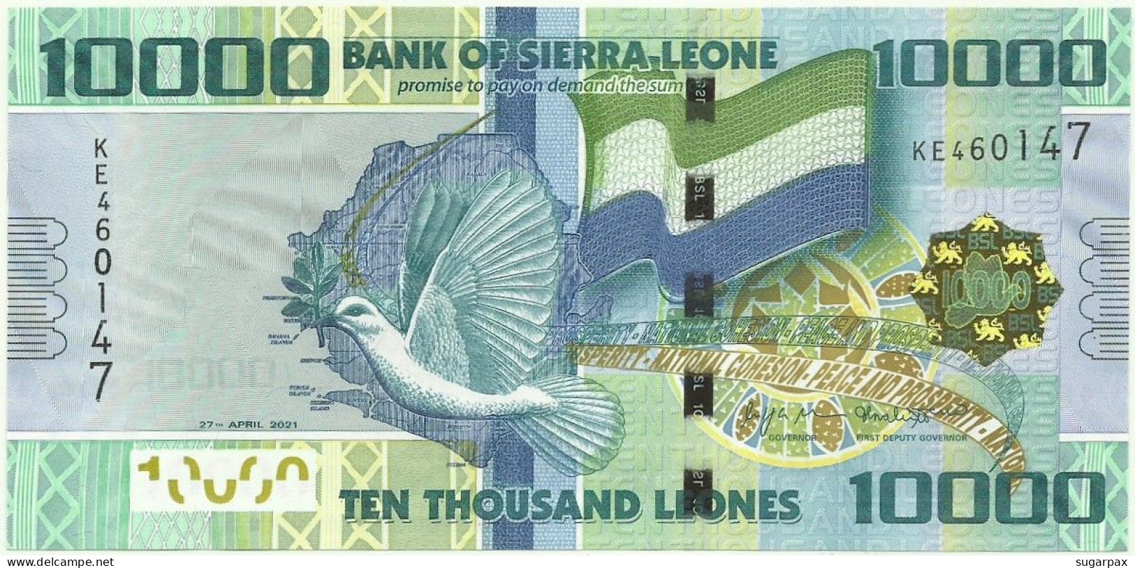 Sierra Leone - 10000 Leones - 2021 - Pick: 33.NEW - Unc. - Serie KE - 10.000 - Sierra Leona