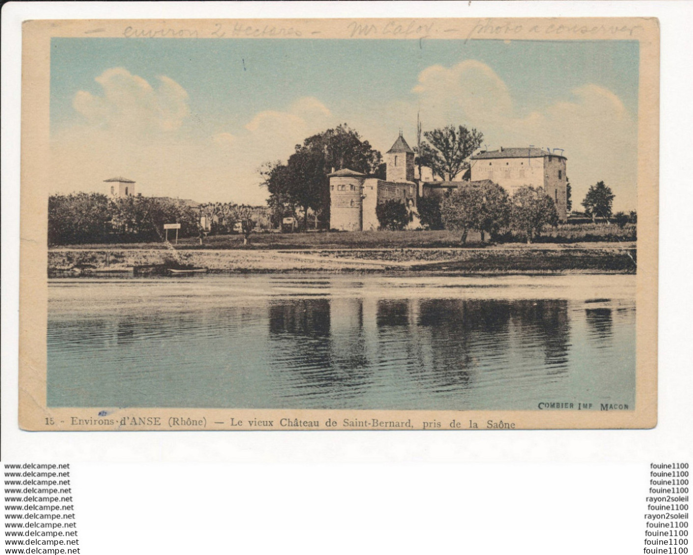 Carte Des Environs D' ANSE Le Vieux Château De Saint Bernard  ( Recto Verso ) - Anse