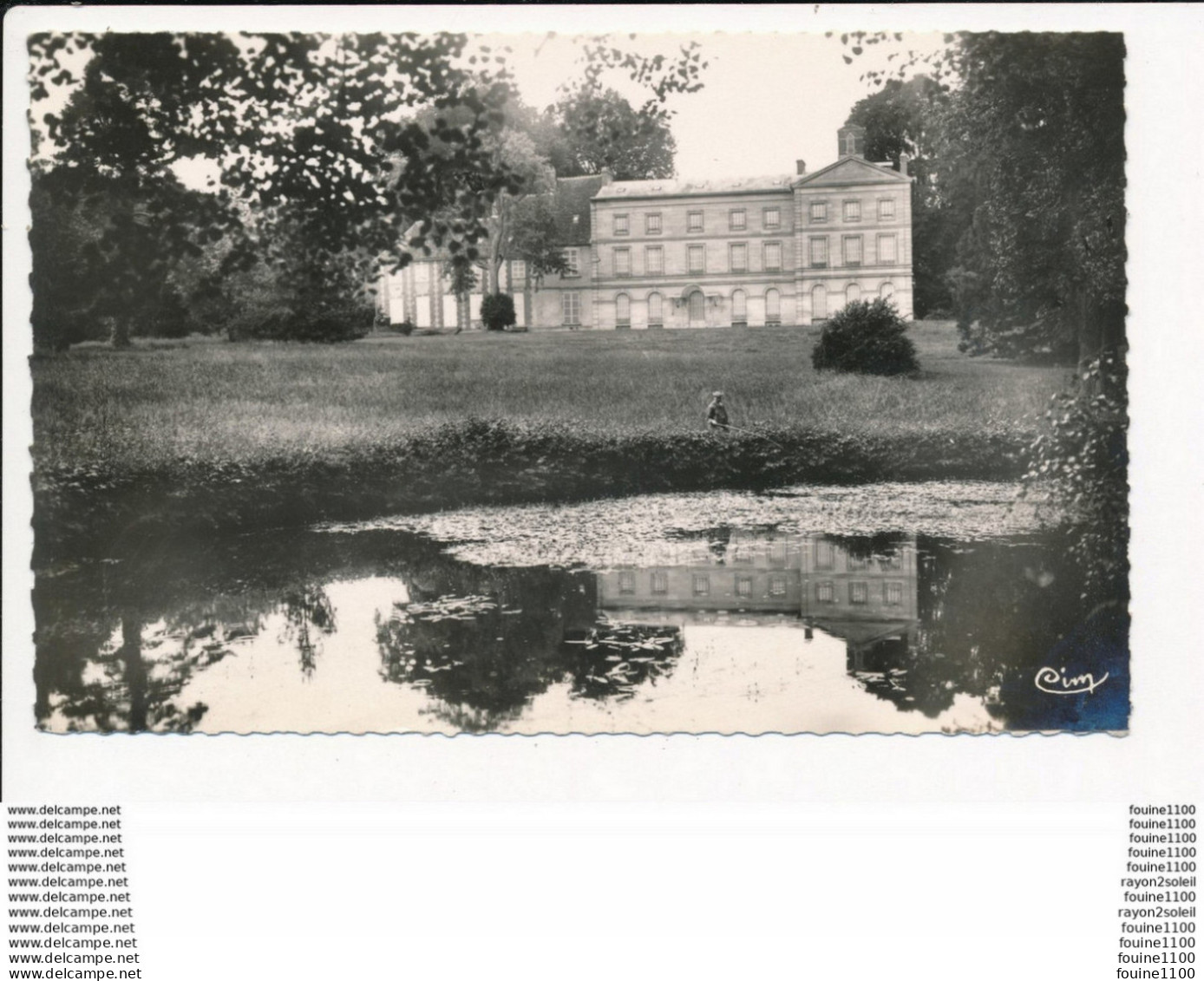 Carte De NOAILLES  Château De Parisis Fontaine Et L'étang ( Format C.P.A ) Pêcheur ( Recto Verso ) - Noailles