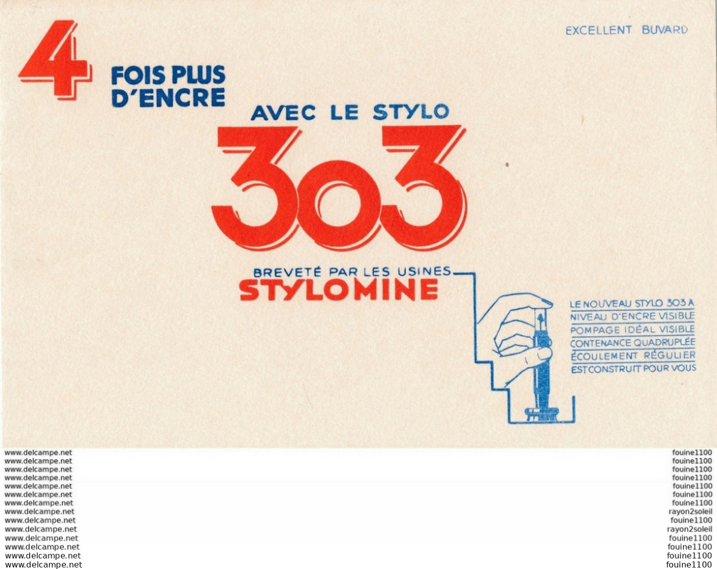 BUVARD  Encre Stylo  303  Usine Stylomine - Papeterie