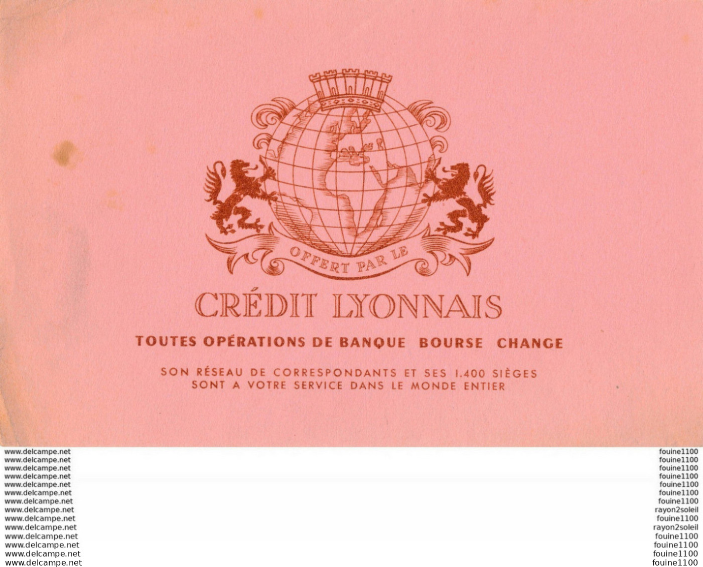 BUVARD  Banque Crédit Lyonnais - Banque & Assurance
