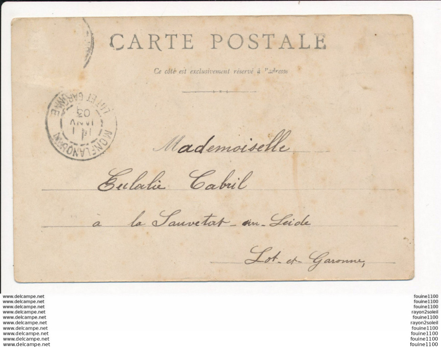 Carte De CASTELMORON SUR LOT  Rue Principale ( épicerie ) ( Recto Verso ) - Castelmoron