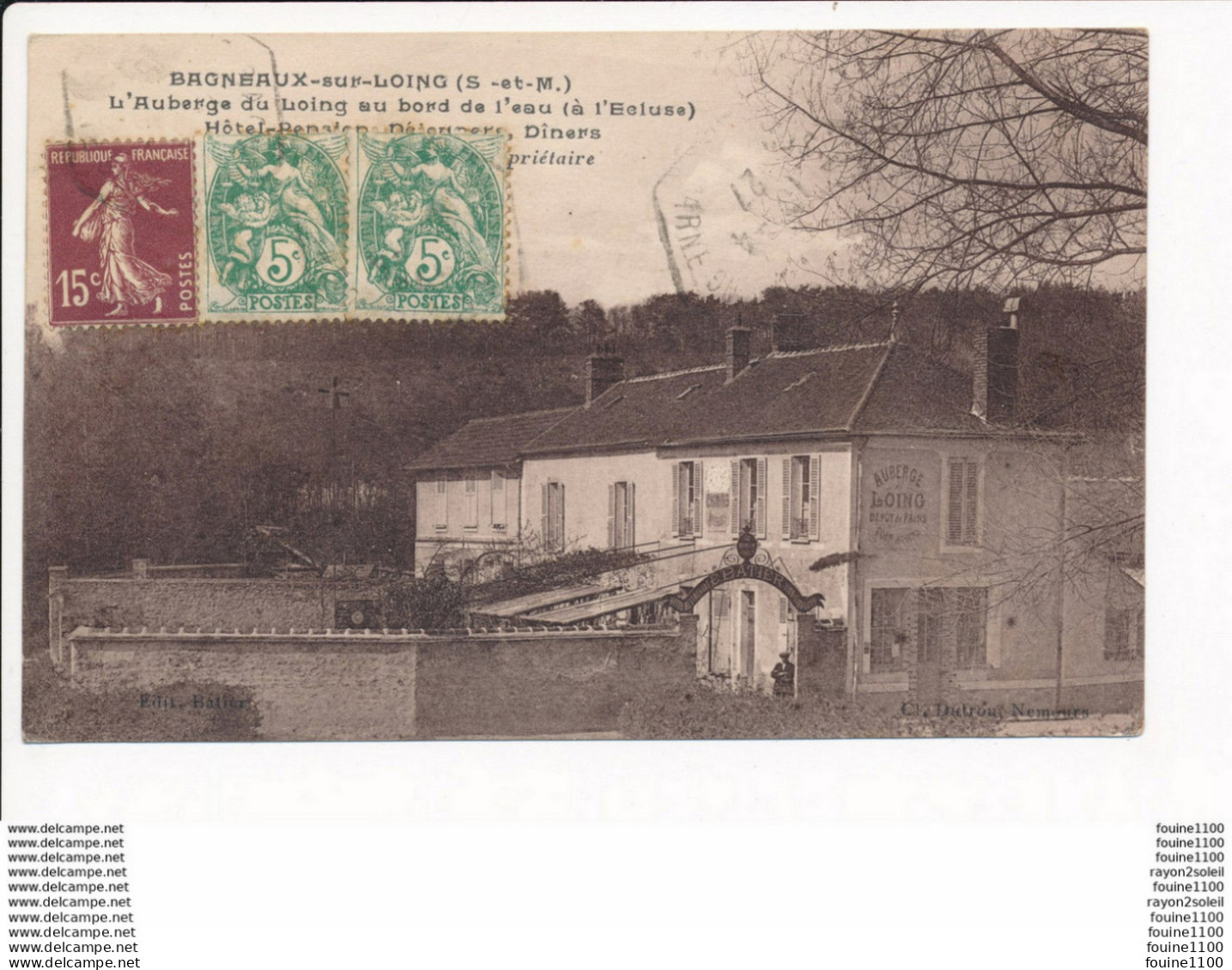 ♥ CARTE PEU COURANTE ♥ De BAGNEAUX SUR LOING Auberge Du Loing ( Hôtel Restaurant BATIER )  ( Recto Verso ) - Bagneaux Sur Loing