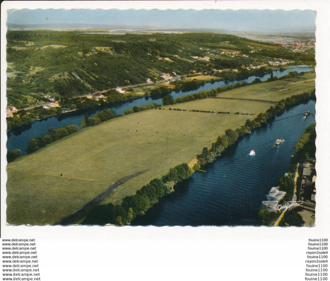 Carte ( Format 15 X 10,5 Cm ) MANTES LA JOLIE Et LIMAY La Seine  ( Vue Aérienne )( Recto Verso ) - Limay