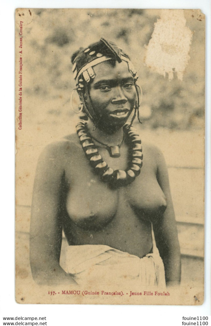 Guinée Française MAMOU Jeune Fille Foulah ( Femme Aux Seins Nus / Nue ) - Guinée Française