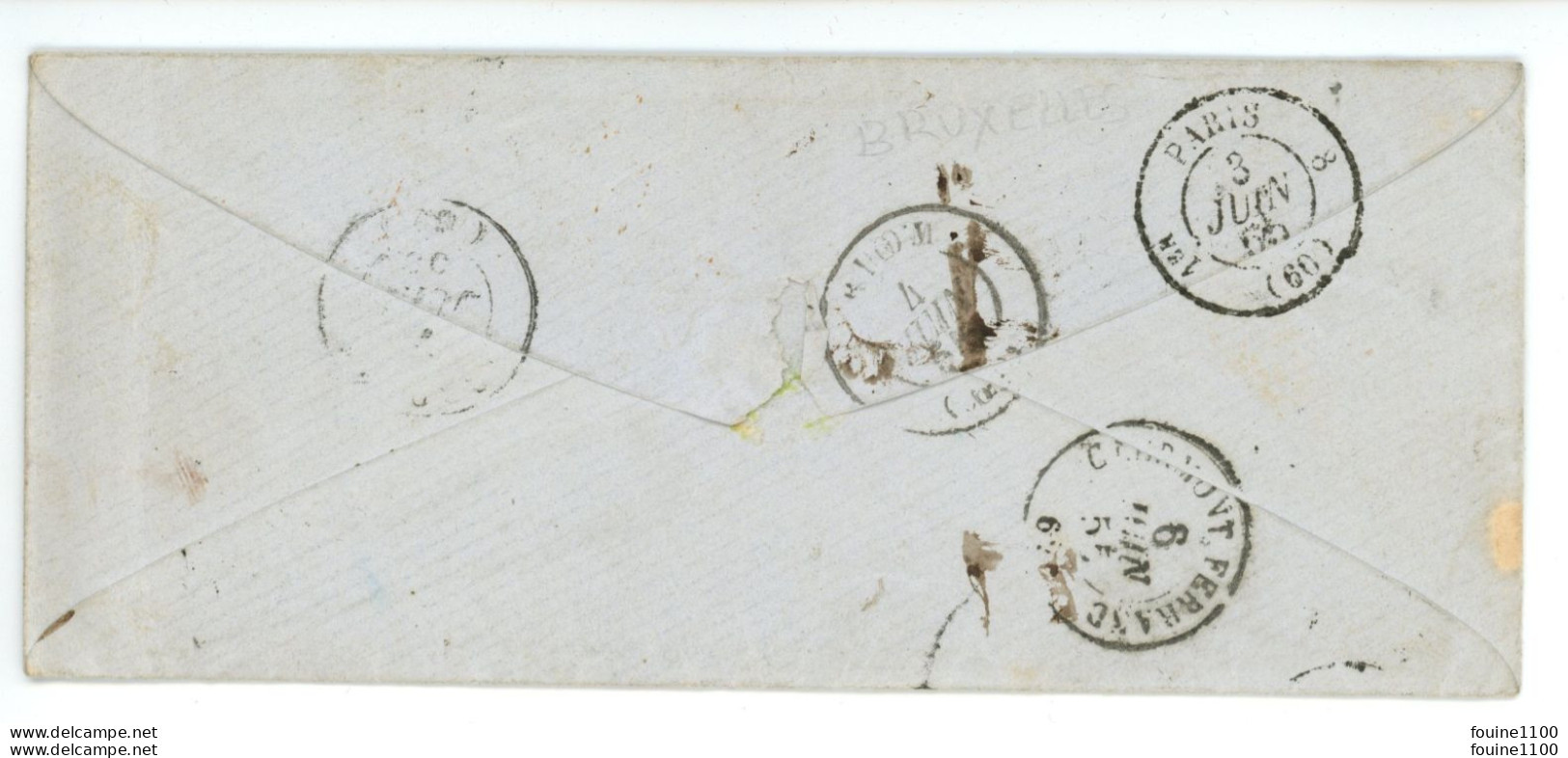 Petite Enveloppe Vide Année 1855 Avec Cachet De BRUXELLES ( Belgique ) - 1849-1865 Médaillons (Autres)