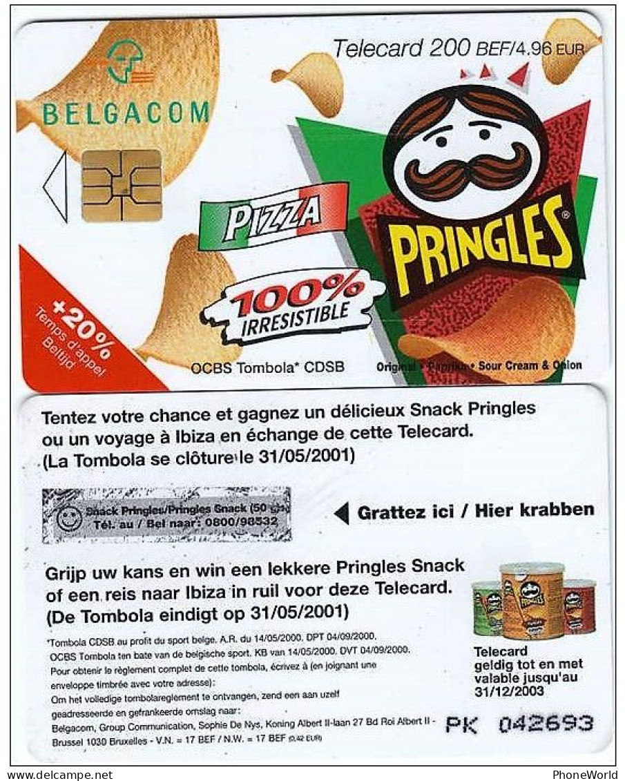 Belgacom, Pringles White, WIN PRICE 1 Snack Pringels - Mit Chip