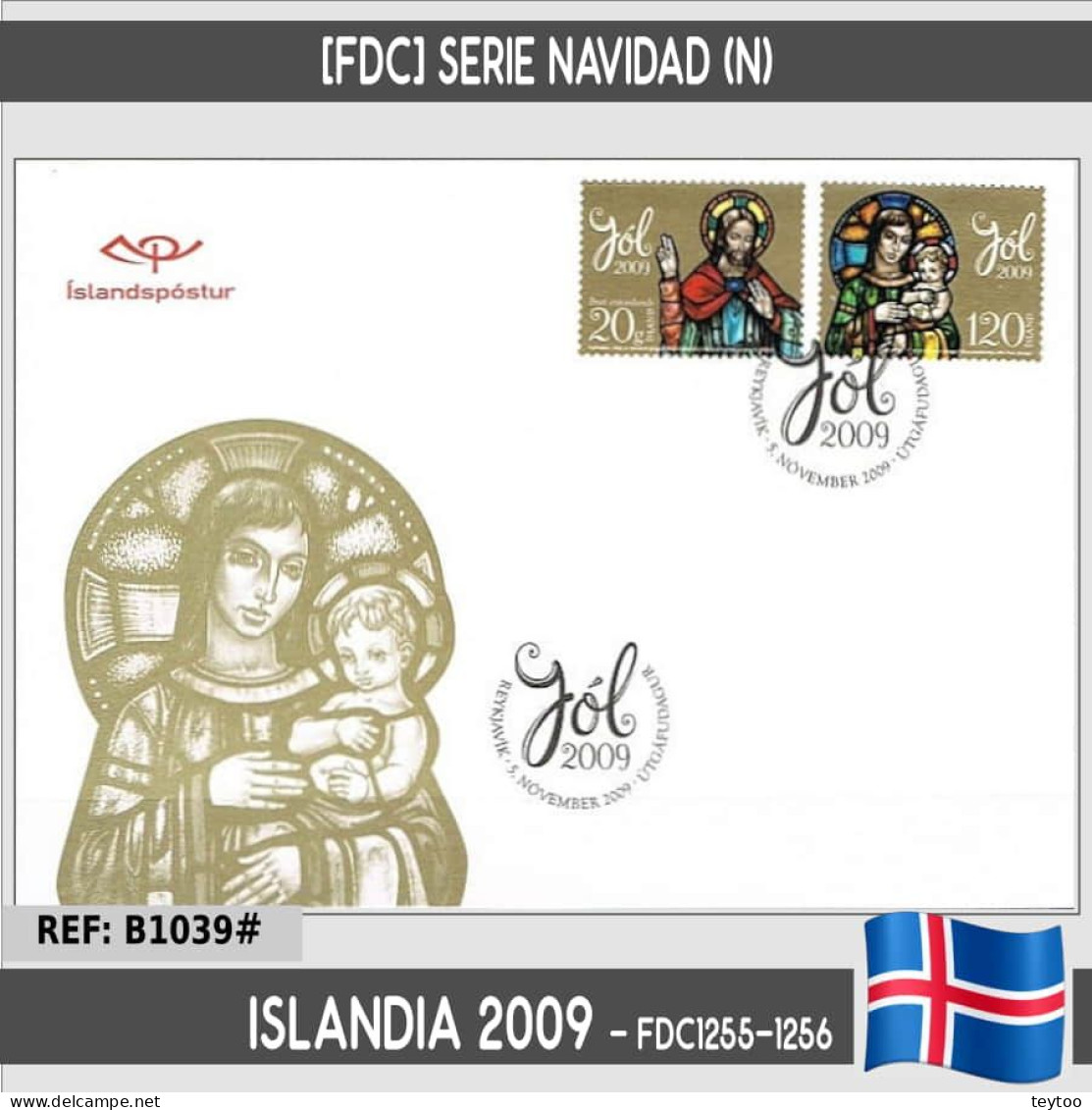 B1039# Islandia 2009 [FDC] Serie Navidad (N) - FDC