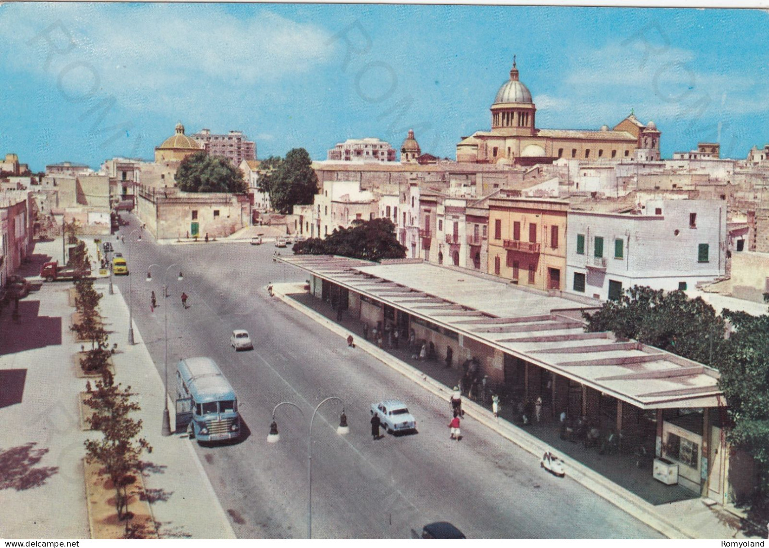 CARTOLINA  MARSALA,SICILIA-STAZIONE AUTOBUS-STORIA,MEMORIA,CULTURA,RELIGIONE,IMPERO ROMANO,BELLA ITALIA,VIAGGIATA 1963 - Marsala