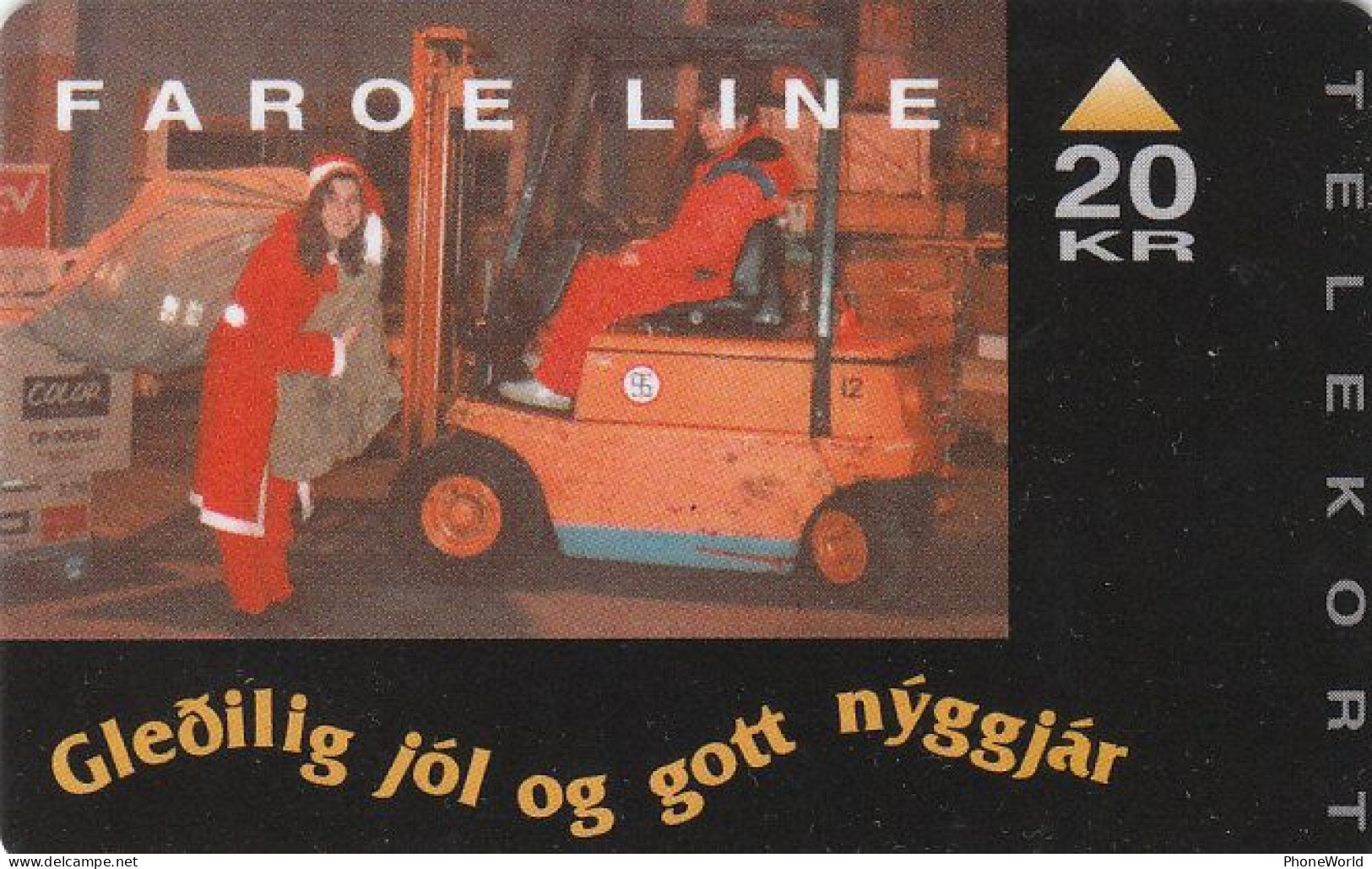 Faeroër, Faroese Telecom (Magnetic) - Faroe Line Christmas - 20Kr. - 2.000ex - Färöer I.