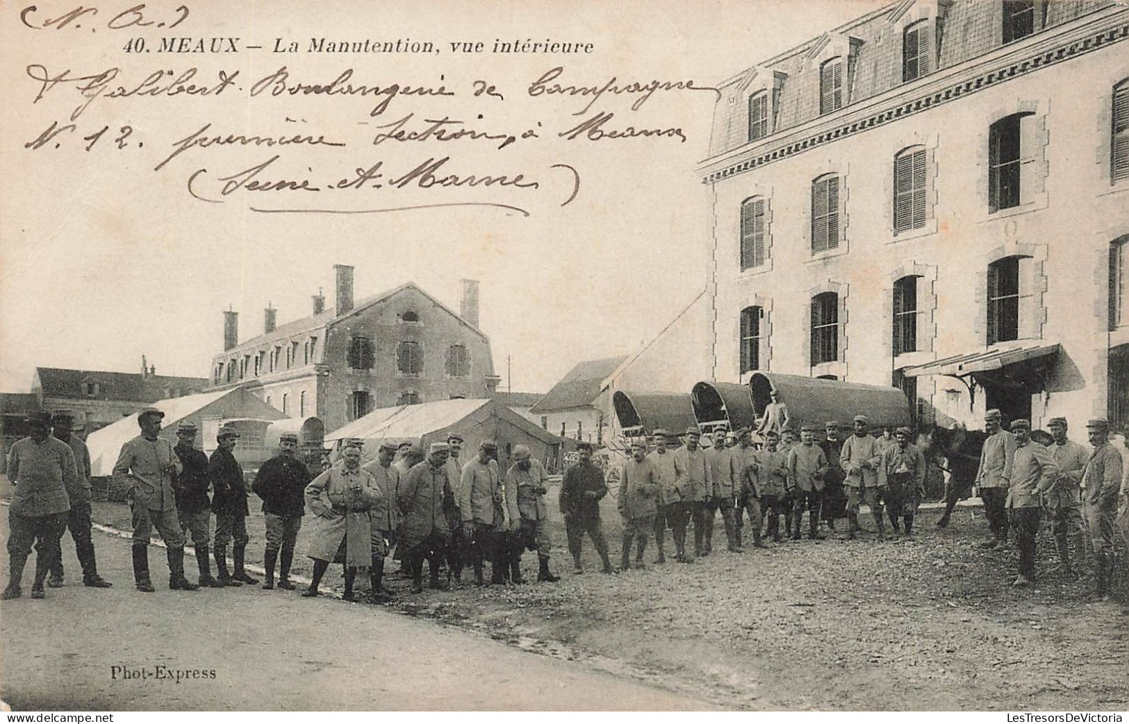 FRANCE - Meaux - La Manutention, Vue Intérieure - Caserne - Phot Express - Animé - Soldats - Carte Postale Ancienne - Meaux