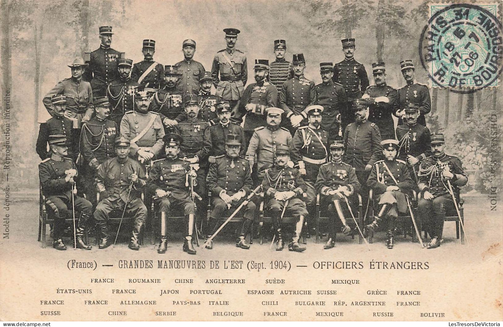 MILITARIA - Manoeuvres - Grandes Manoeuvres De L'Est - Officiers étrangers - Carte Postale Ancienne - Manoeuvres