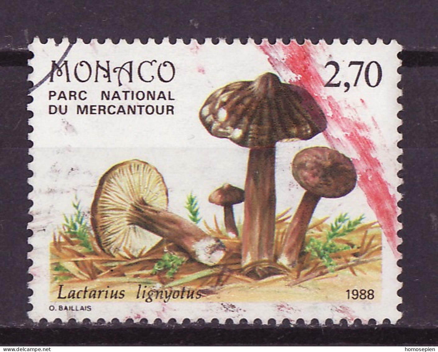 Monaco 1988 Y&T N°1631 - Michel N°1864 (o) - 2,70f Lactarius Lignyotus - Gebraucht