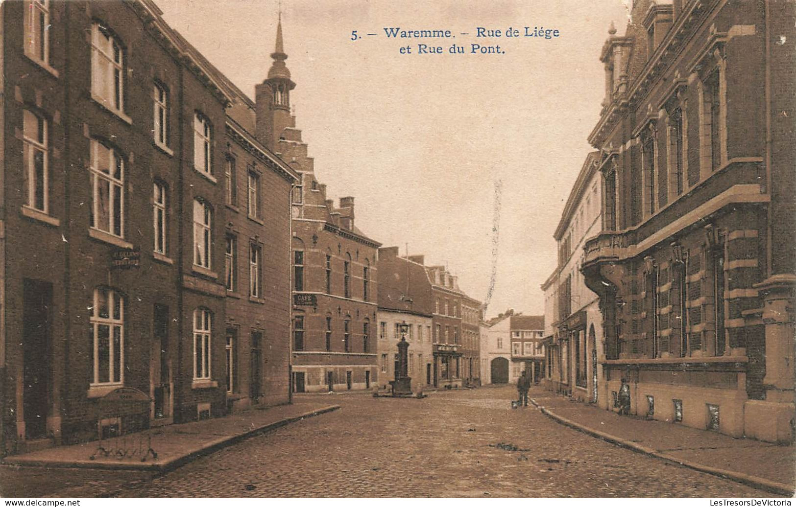 BELGIQUE - Waremme - Rue De Liège Et Rue Du Pont - Carte Postale Ancienne - Waremme