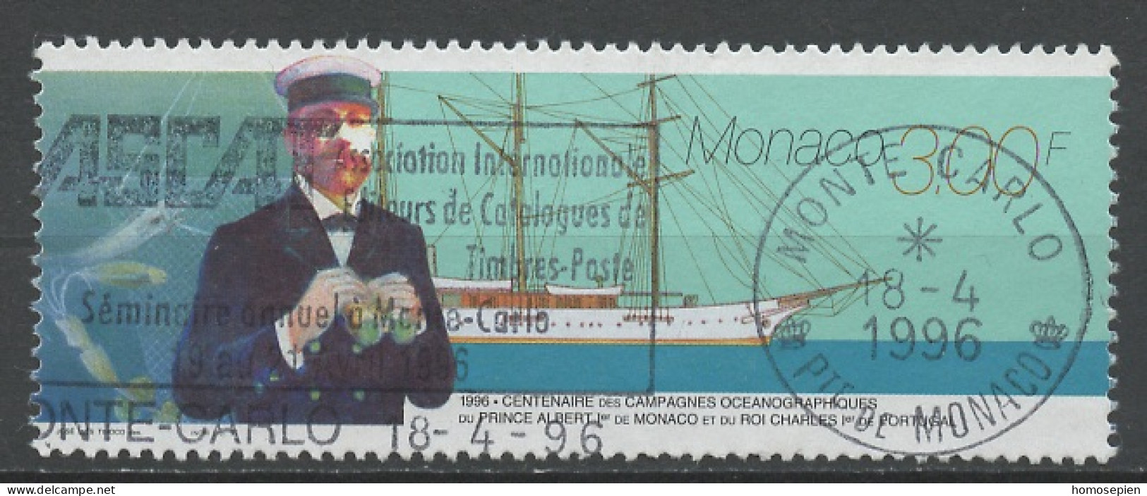 Monaco 1996 Y&T N°2031 - Michel N°2283 (o) - 3f Albert 1er Et Voilier Princesse Alice - Used Stamps