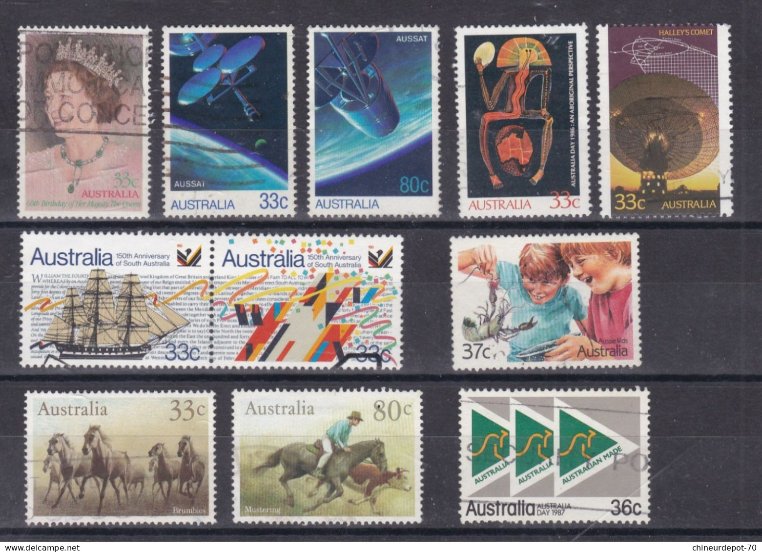 lot de timbres australie australia  Australien voir 10 photos