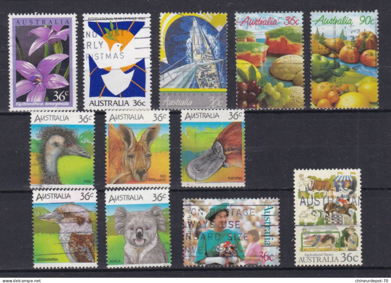 lot de timbres australie australia  Australien voir 10 photos