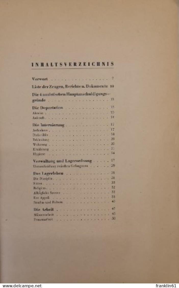 Konzentrationslager. Tatsachenbericht über Die An Der Menschheit Begangenen Verbrechen. Dokument F 321 Für Den - 5. Guerres Mondiales